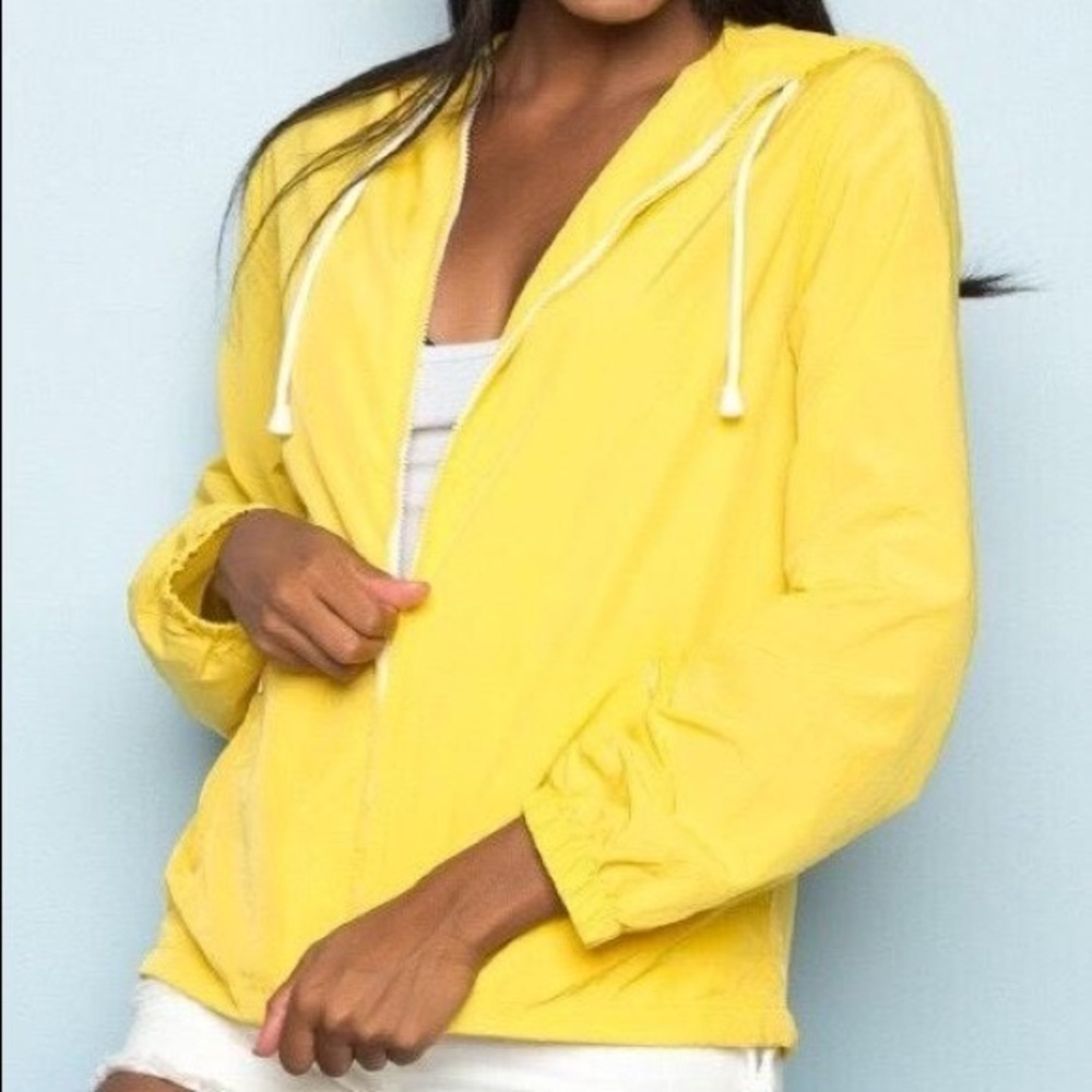 Brandy Melville Yellow Windbreaker Wind Jacket Coat